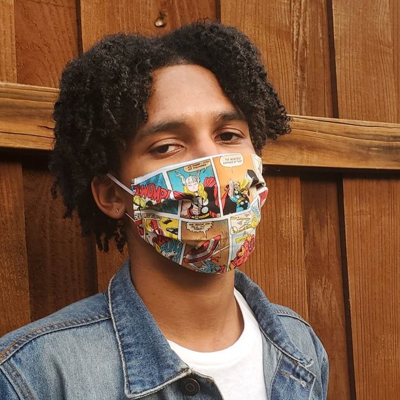 Comics Handmade Cotton Face Mask,Reuse/Wash - Picture 3 of 4